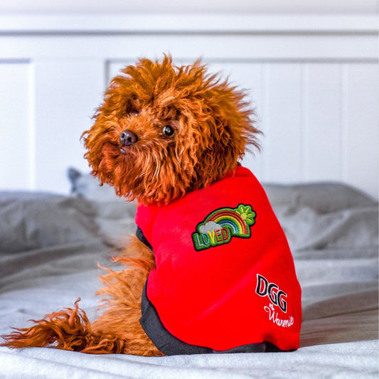 DGG Red Loved Polar Fleece Dog Warmie - My Pooch and Me