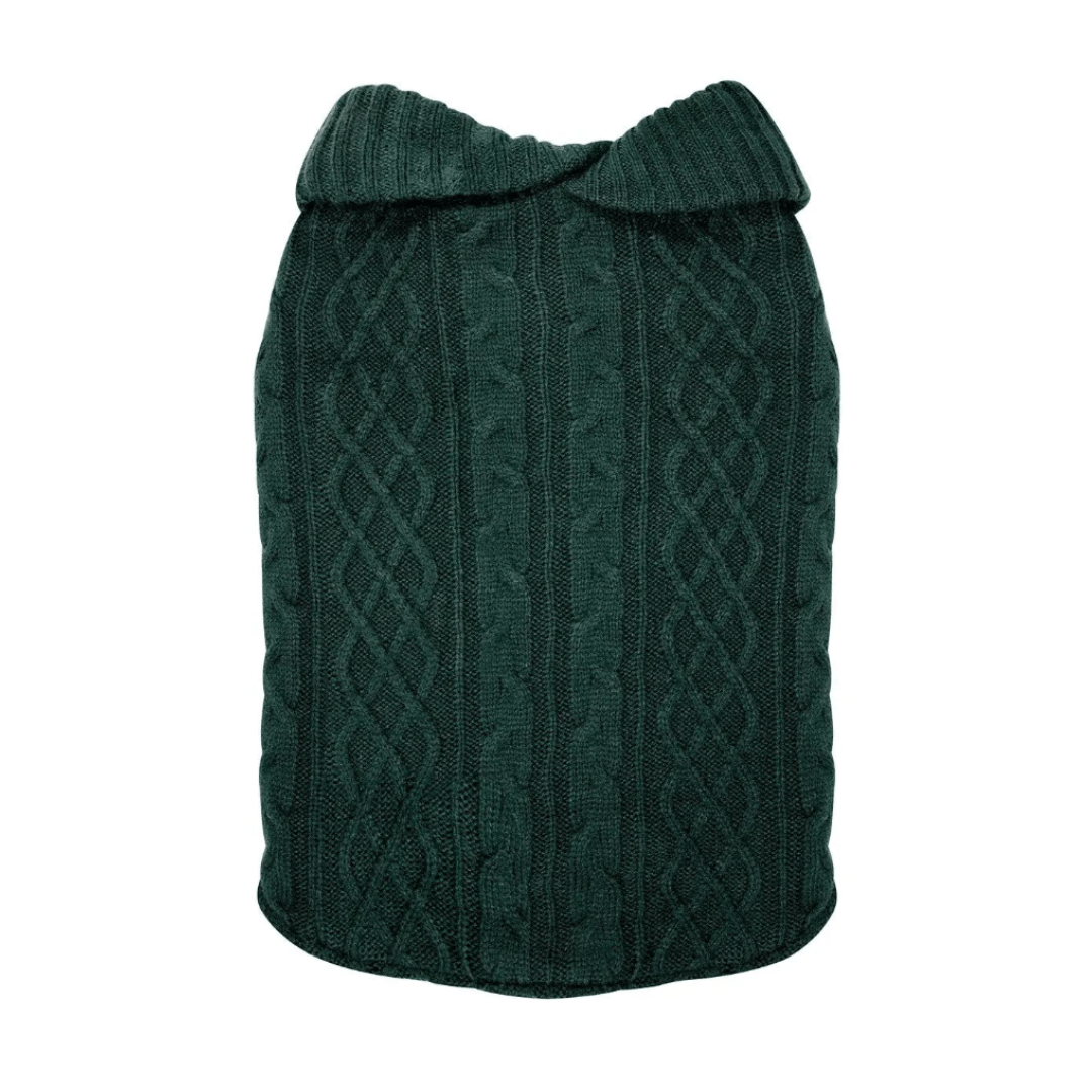 Ruff N Rugged Forest Green Wooley Knit Dog Coat - My Pooch and Me