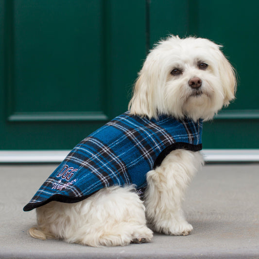 DGG Blue Tartan Dog Coat - My Pooch and Me