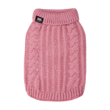 DGG Blush Fluffy Cable Knitted Dog Jumper - My Pooch and Me