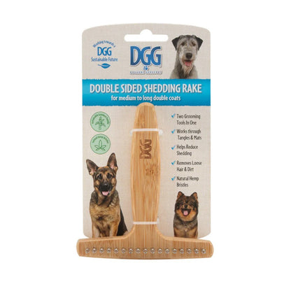 DGG Double Sided Hemp Bristle & Bamboo Shedding Rake - My Pooch and Me