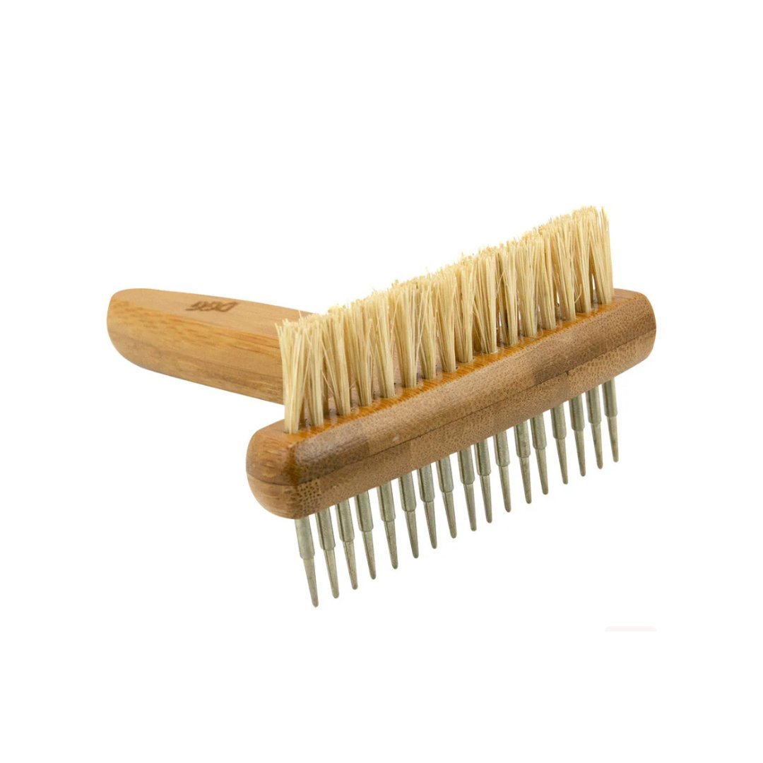 DGG Double Sided Hemp Bristle & Bamboo Shedding Rake - My Pooch and Me