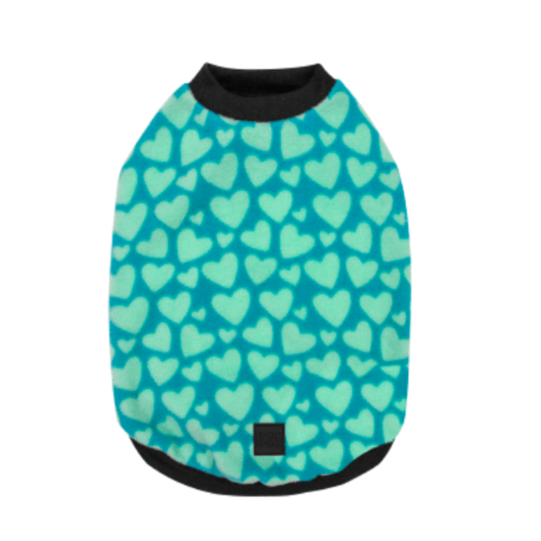 DGG Green Hearts Polar Fleece Dog Warmie - My Pooch and Me