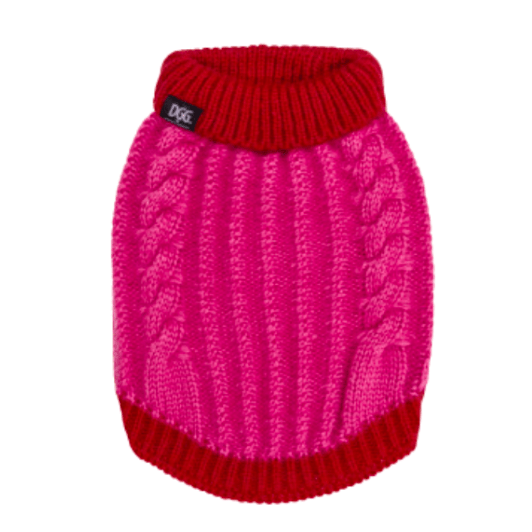 DGG Melon & Raspberry Chunky Knitted Dog Jumper - My Pooch and Me