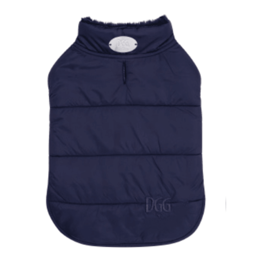 DGG Navy Blue Puffer Dog Coat - My Pooch and Me