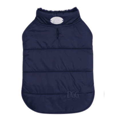 DGG Navy Blue Puffer Dog Coat - My Pooch and Me