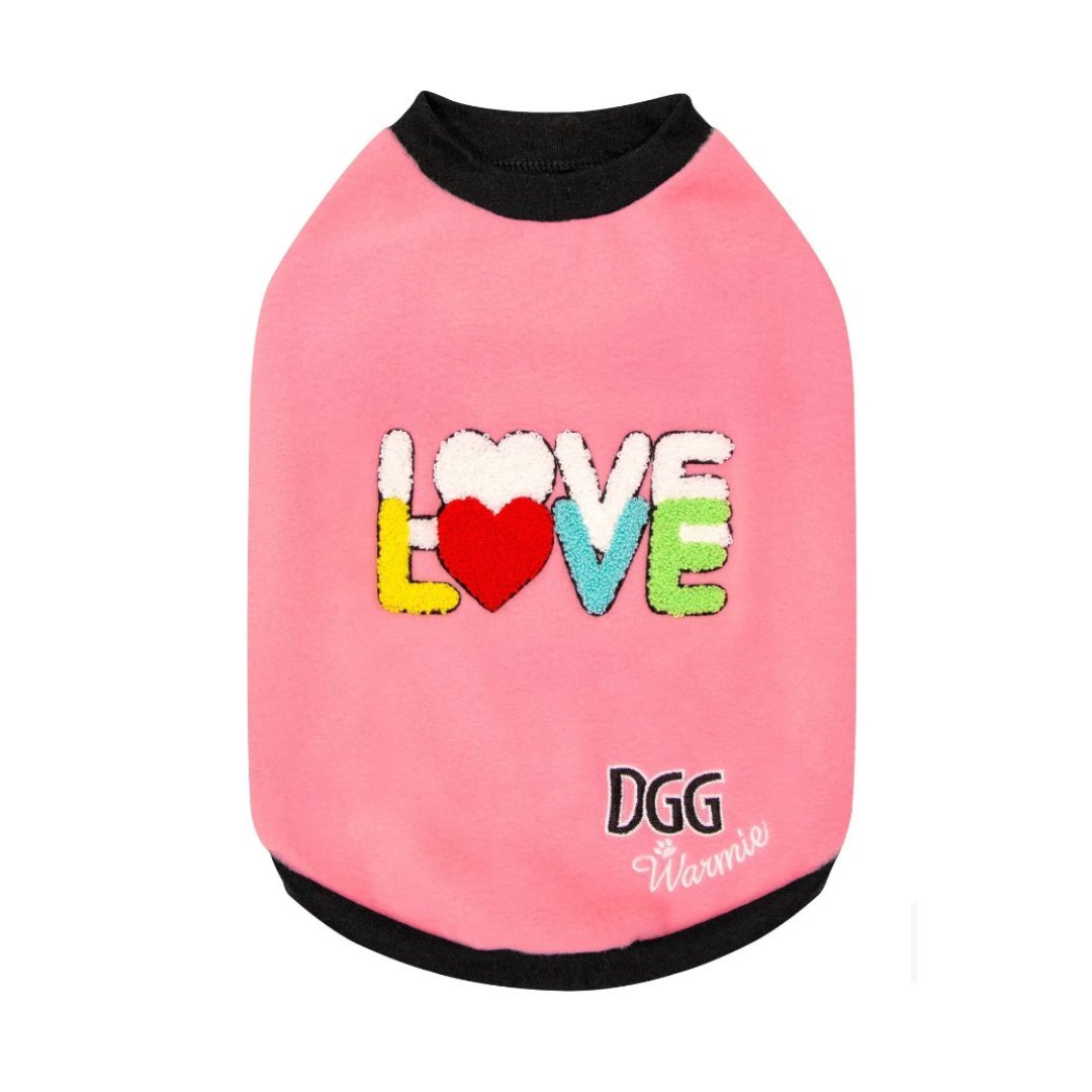 DGG Pink Love More Polar Fleece Dog Warmie - My Pooch and Me