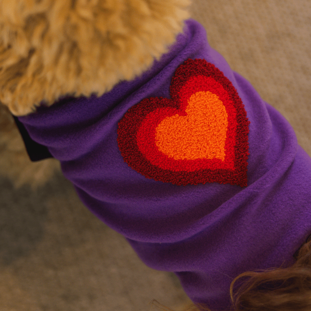 DGG Purple My Love Polar Fleece Dog Warmie - My Pooch and Me