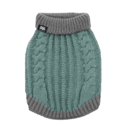 DGG Sage & Grey Chunky Knitted Dog Jumper - My Pooch and Me