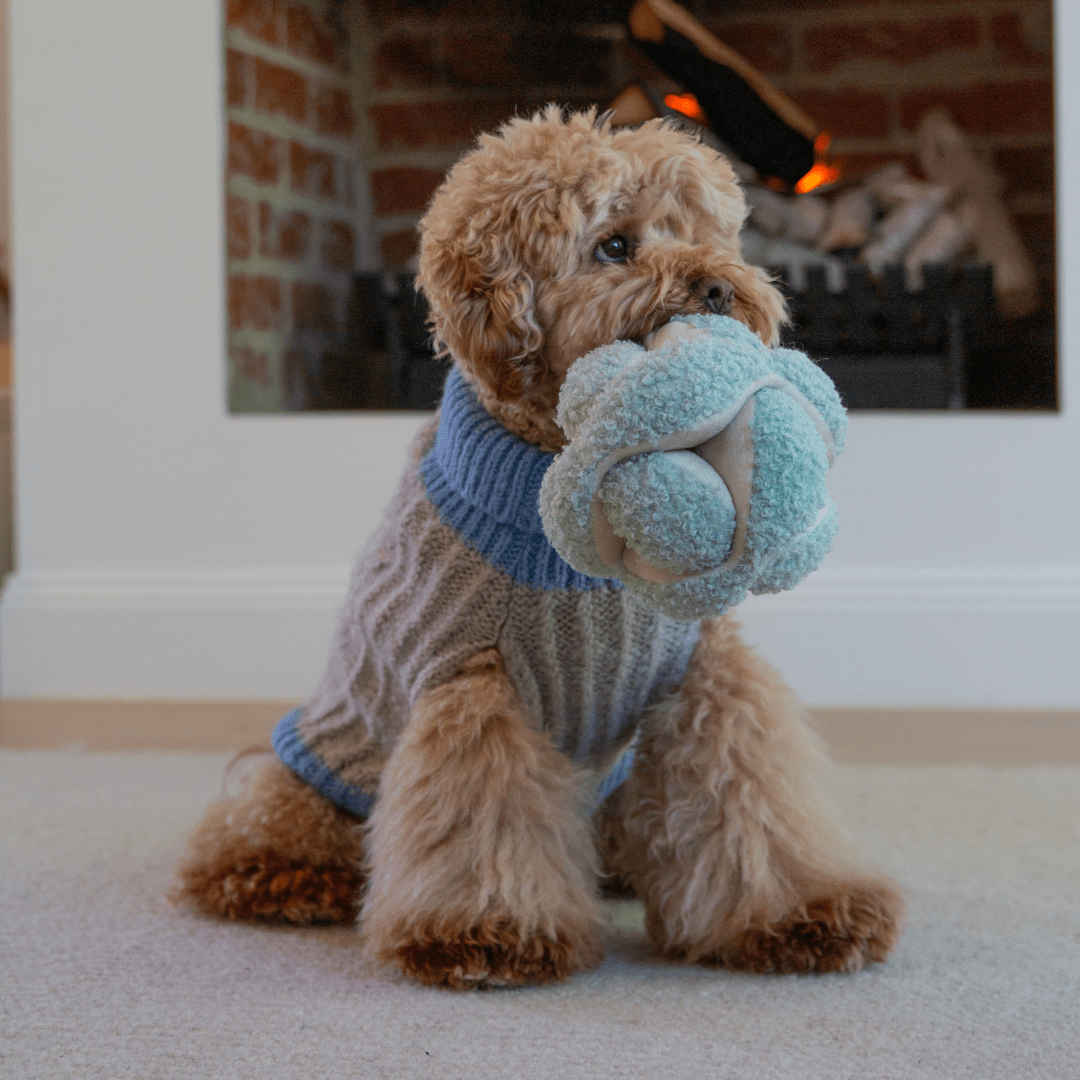DGG Taupe & Grey Chunky Knitted Dog Jumper - My Pooch and Me
