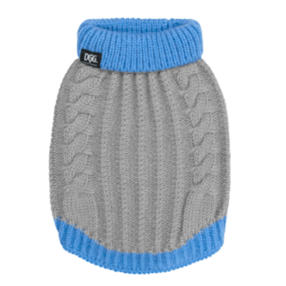 DGG Taupe & Grey Chunky Knitted Dog Jumper - My Pooch and Me