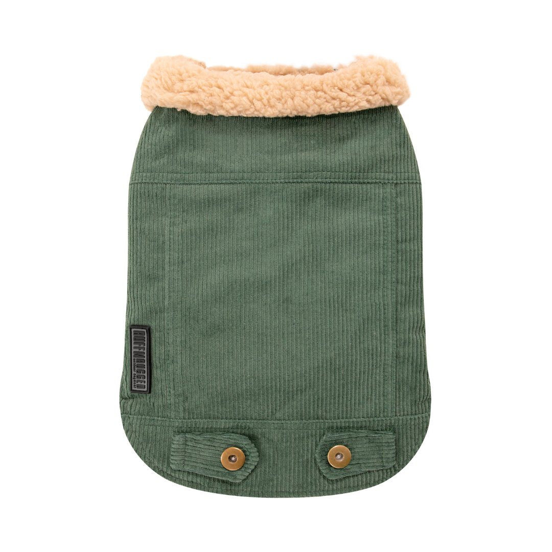 Ruff N Rugged Hunter Green Corduroy Dog Coat - My Pooch and Me