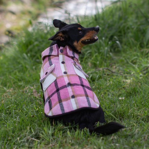 Ruff N Rugged Pink Flannelette Dog Coat - My Pooch and Me