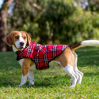 Ruff N Rugged Red Flannelette Dog Coat - My Pooch and Me