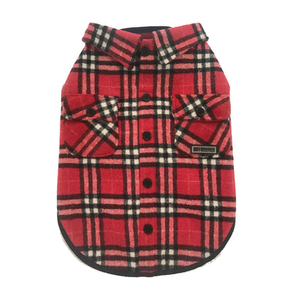 Ruff N Rugged Red Flannelette Dog Coat - My Pooch and Me