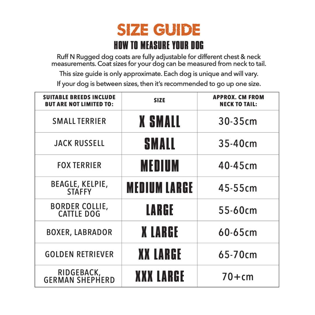 Ruff N Rugged Size Guide1