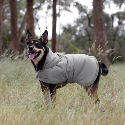 Ruff N Rugged Water - Resistant Grey Canvas Dog Coat - My Pooch and Me