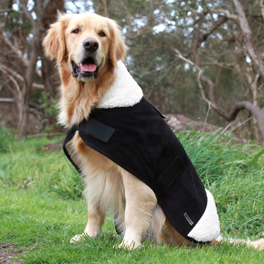 Ruff N Rugged Black Sherpa Dog Coat