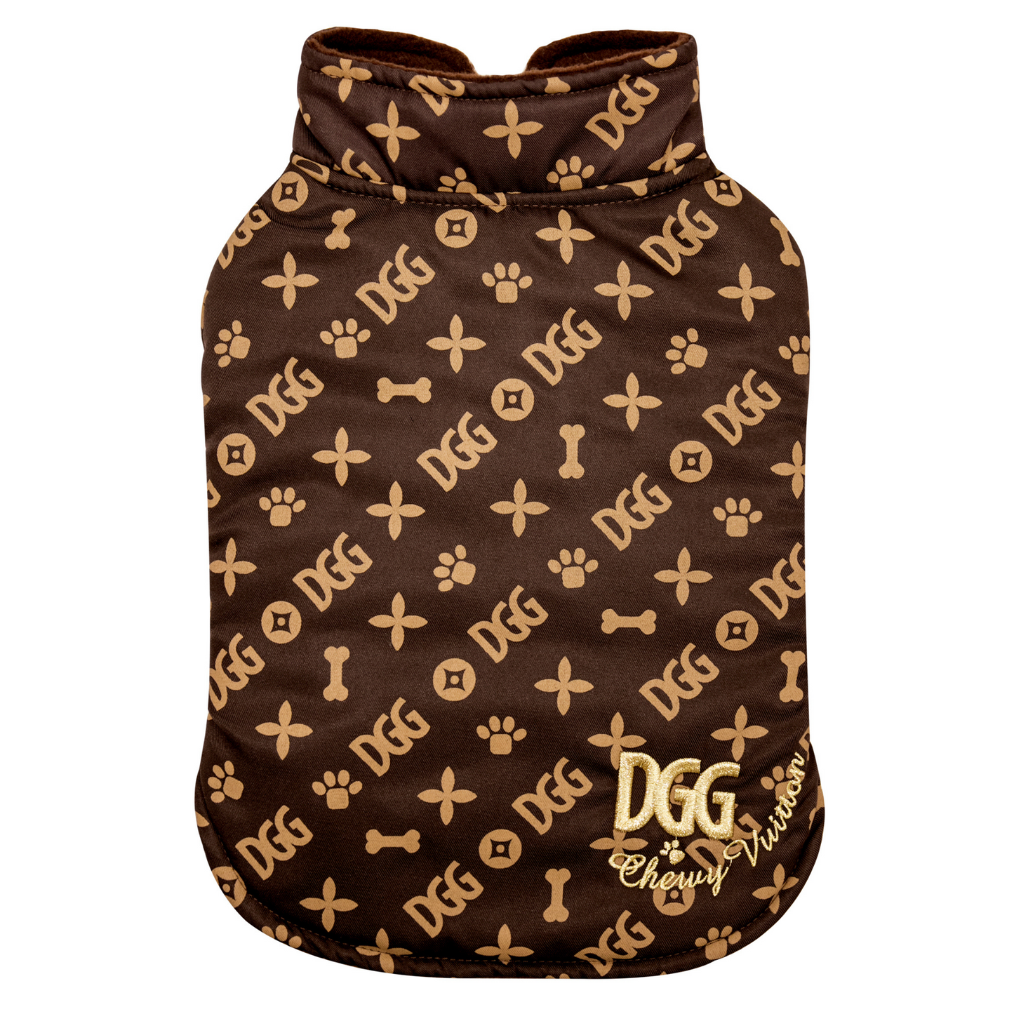 DGG Fashionista Chewy Vuitton Quilted Dog Coat