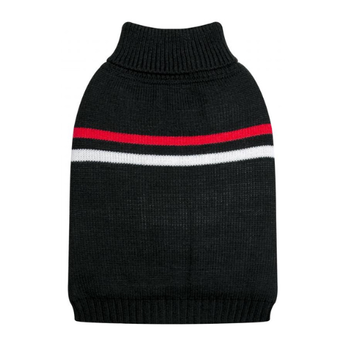 DGG Black With Stripes Knitted Dog Jumper